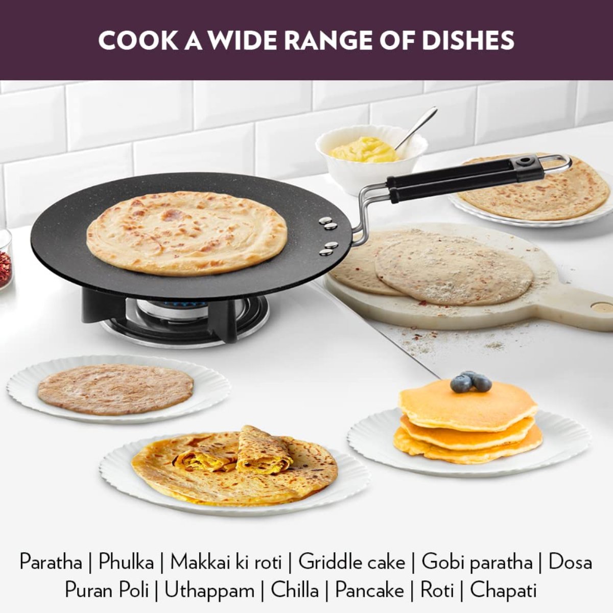 Borosil Granito Nonstick Concave Tawa 25 cm - NSCT25GR05