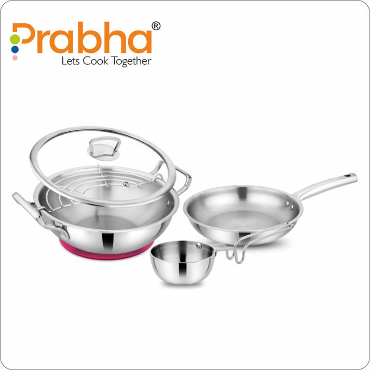 Prabha Elante Tri-Ply Stainless Steel Cookware Set
