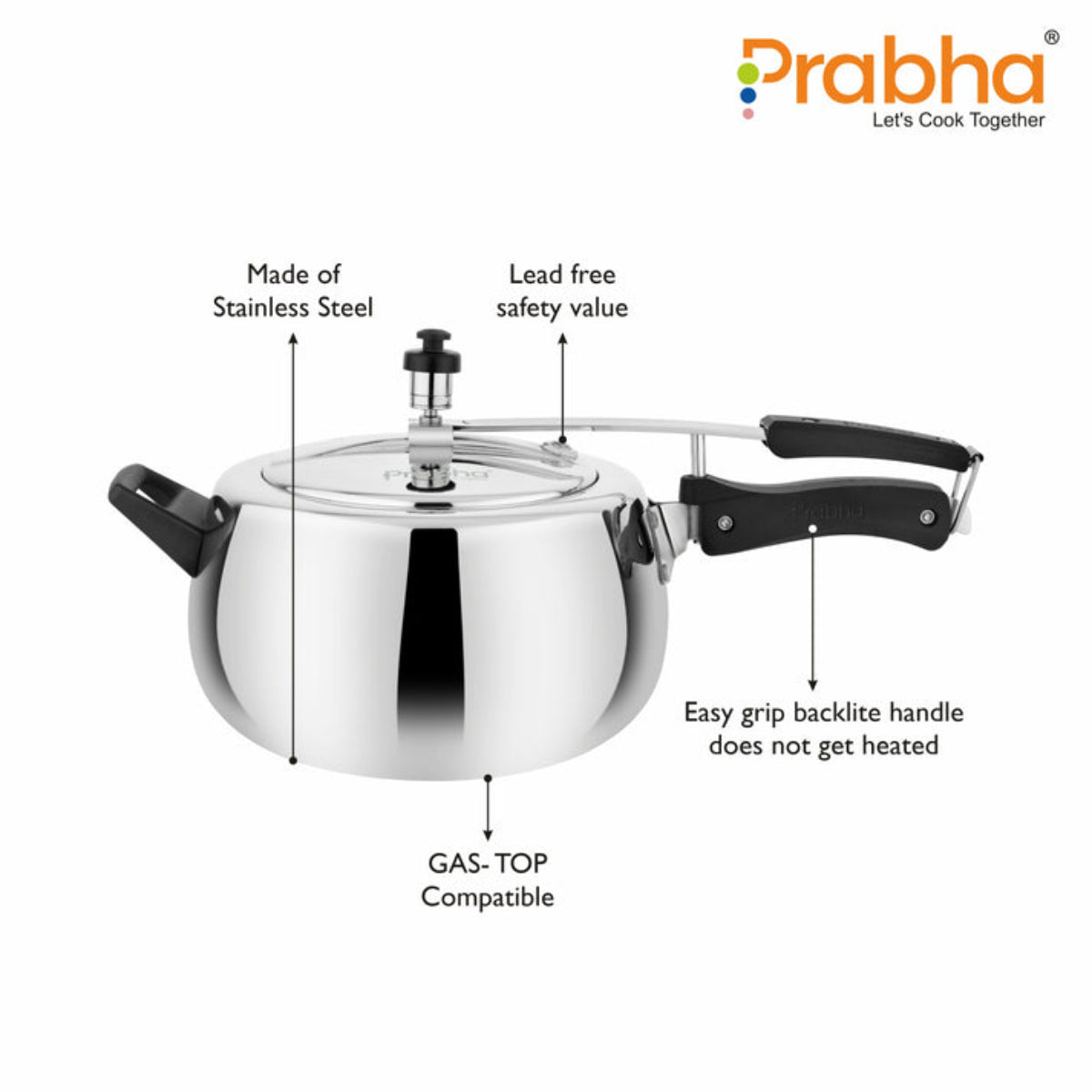 Prabha Ecobelly Aluminium Induction Based  Pressure Cooker