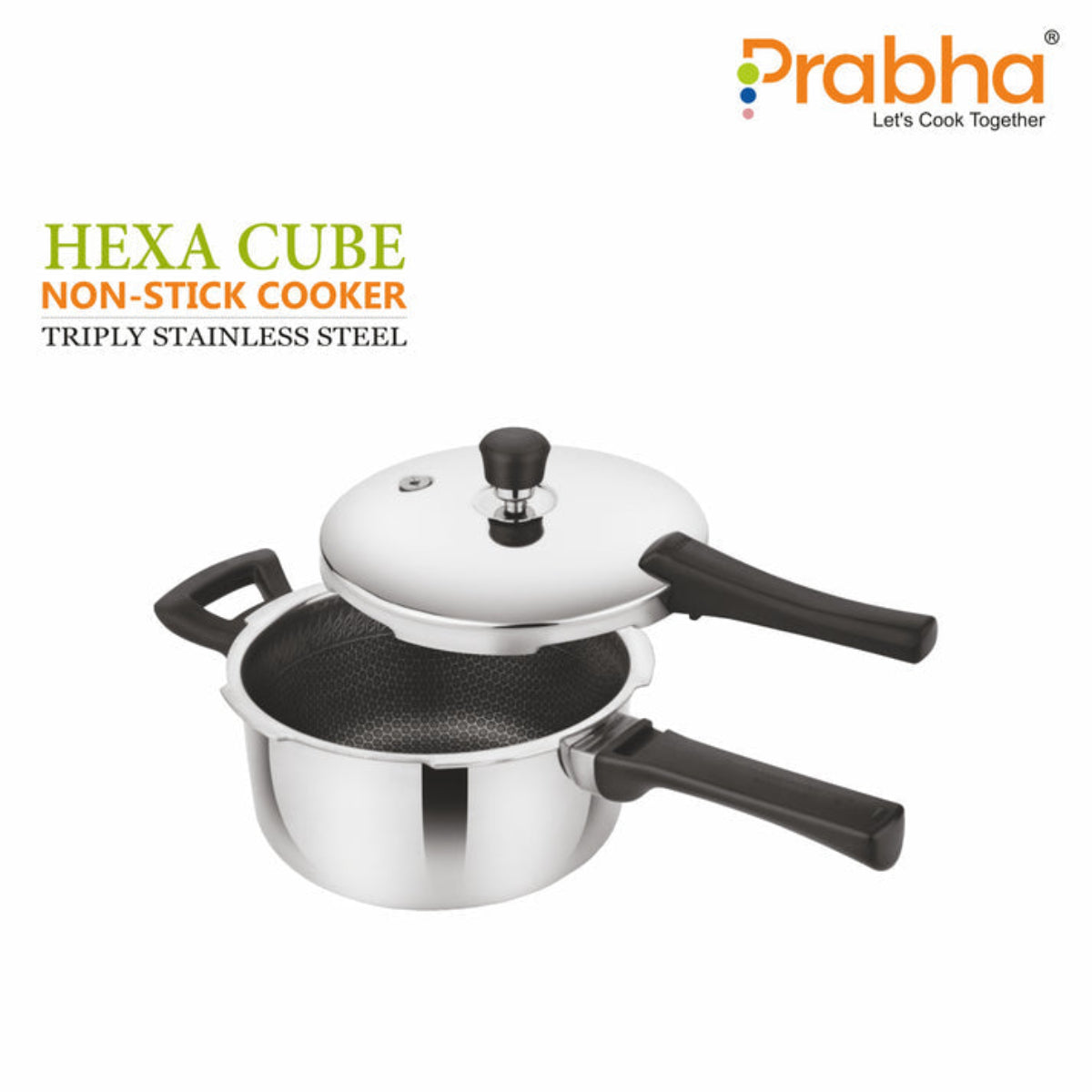 Prabha Triply Hexa Cube Non Stick Pressure Cooker