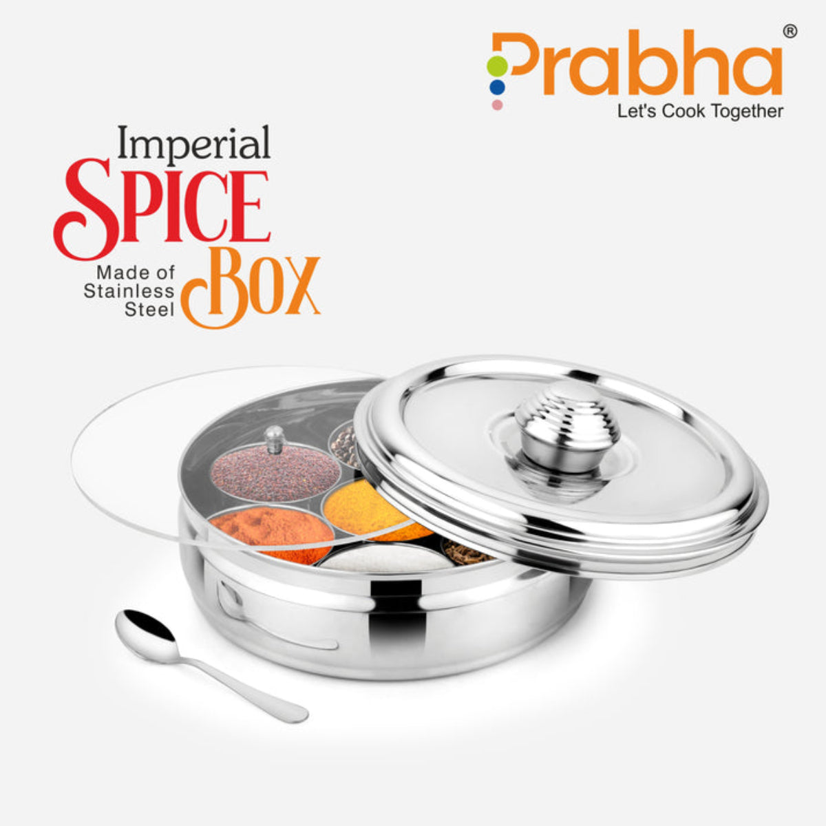 Prabha Stainless Steel Imperial Spice Box - Best for Home & Kitchen