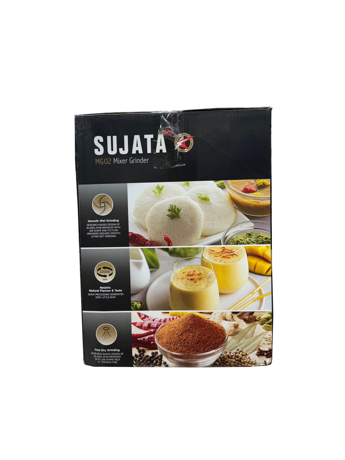 Sujata MG-02 1000W Mixer Grinder (3 Jars, Black) Suitable for 220V