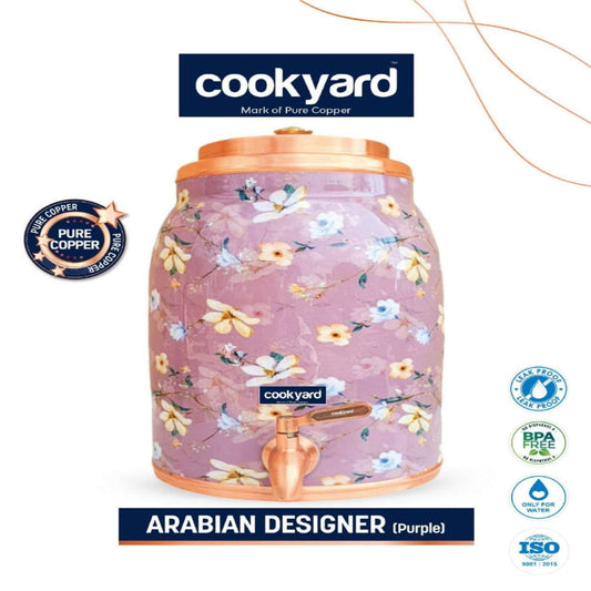Cookyard Arabian Designer Water Copper Dispenser (Pink Floral )