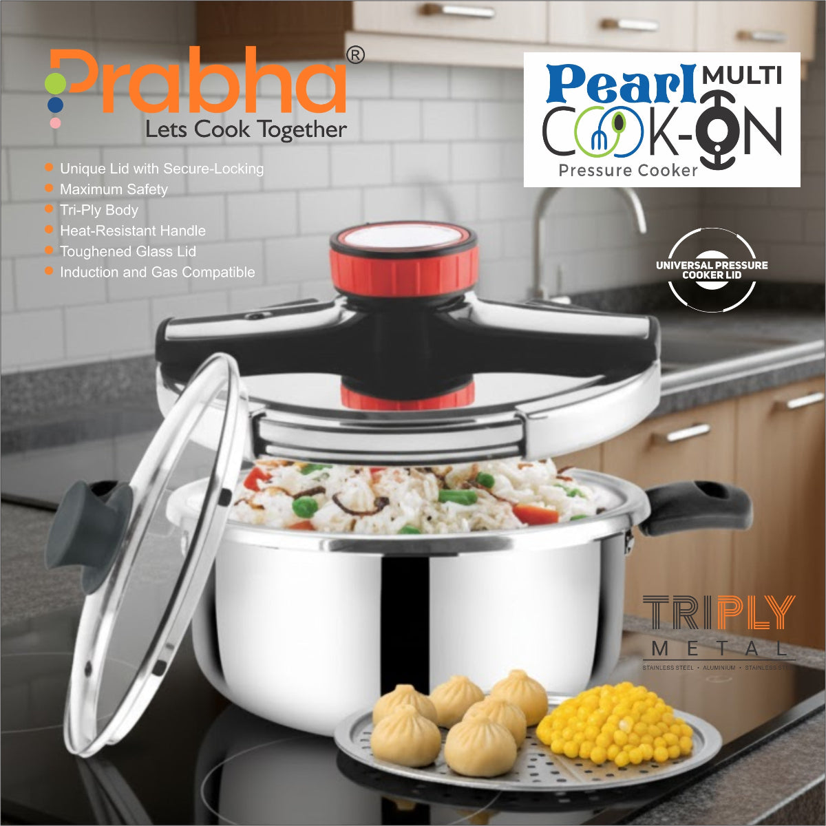 Prabha Triply Pearl Cook On Pressure Cooker