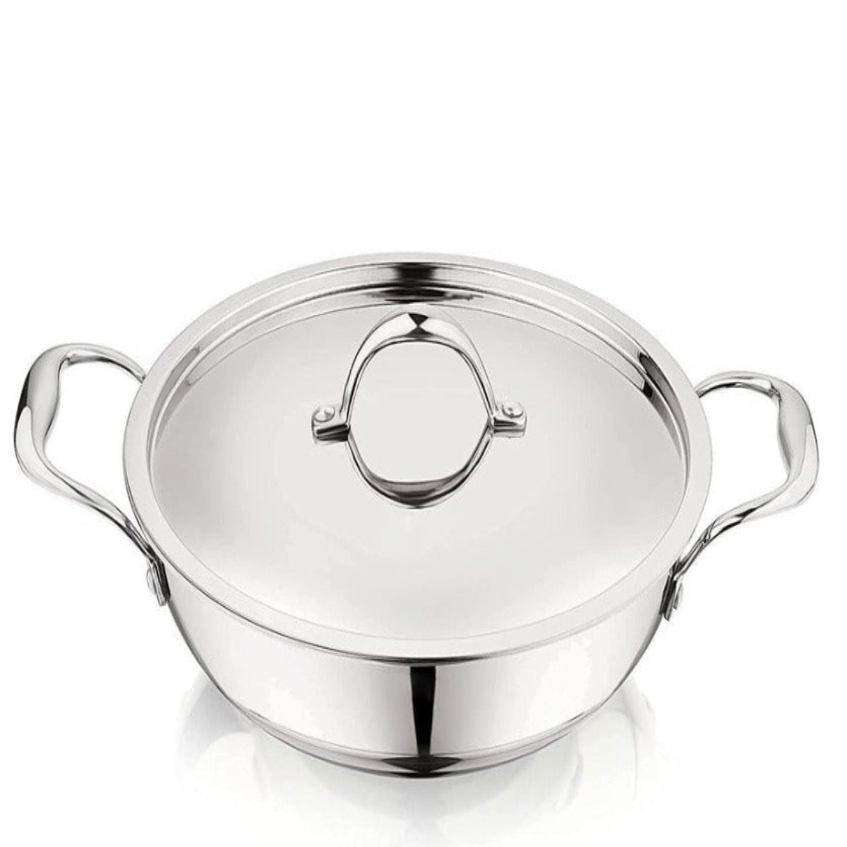 Prabha Ultima Triply Stainless Steel Kadai with Lid Heavy Base
