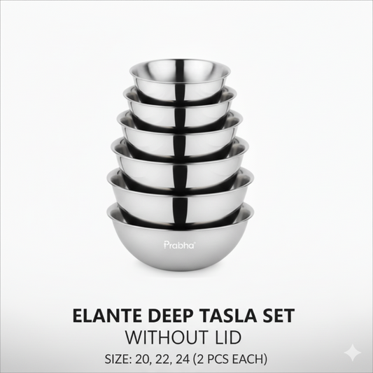 Prabha Elante Triply Tasla 6 pcs Set ( 20cm ,22cm ,24cm Each 2 pcs )