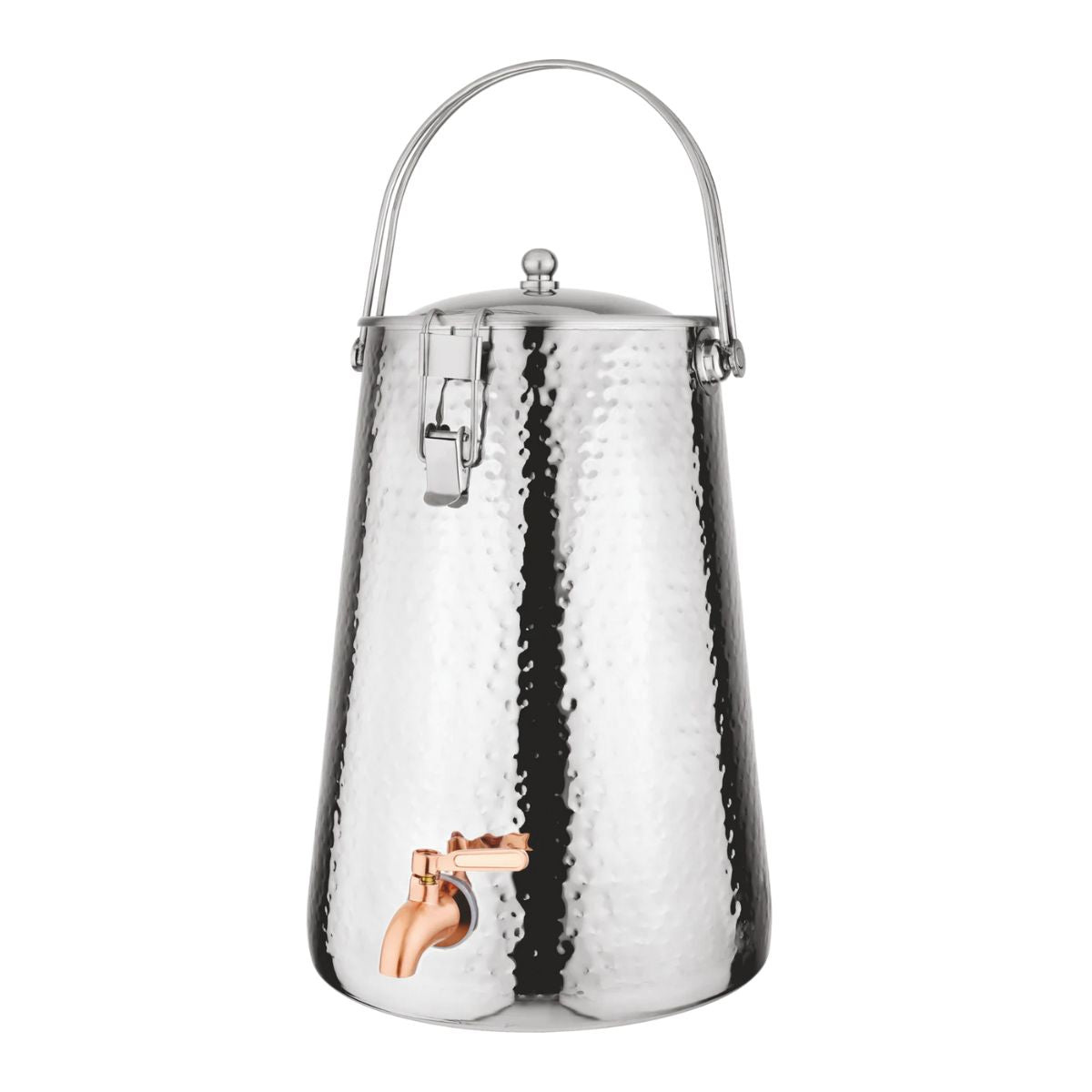 Prabha Water Container 10 Liters with Tap | Water Jug for Kitchen Storage | Stainless Steel Water Tank/Water Pot for Drinking | Handi Steel Matki Dispenser Tampered Silver 10 LTR