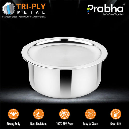 Prabha Elante Tri-ply Tope With Lid