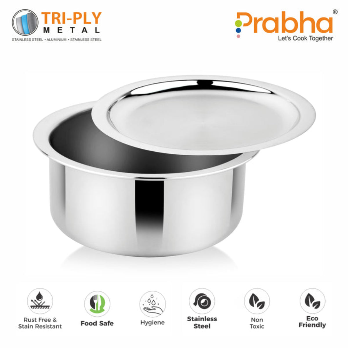 Prabha Elante Tri-ply Tope With Lid