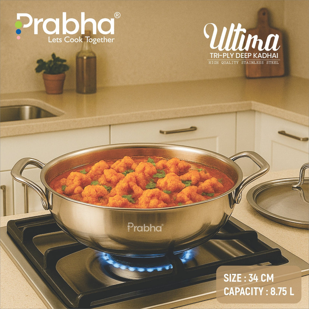 Prabha Ultima Triply Deep Kadhai