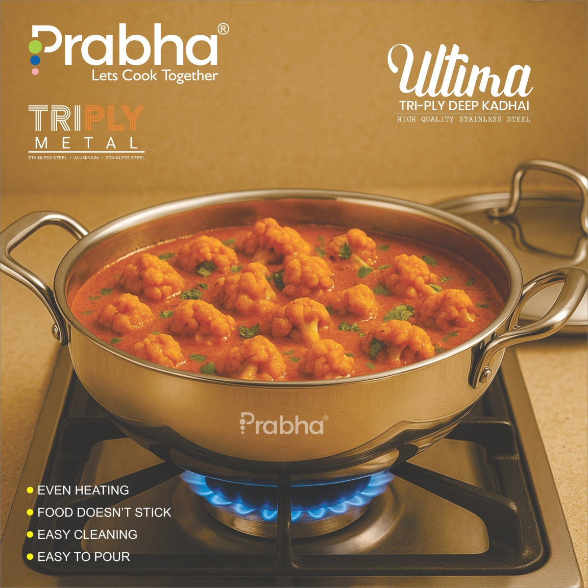 Prabha Ultima Triply Deep Kadhai