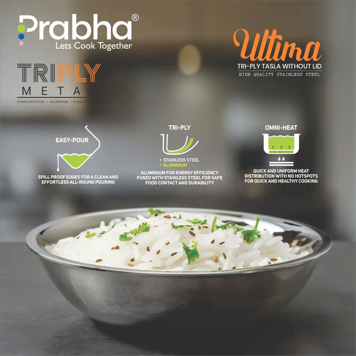 Prabha Ultima Triply Tasla without Lid