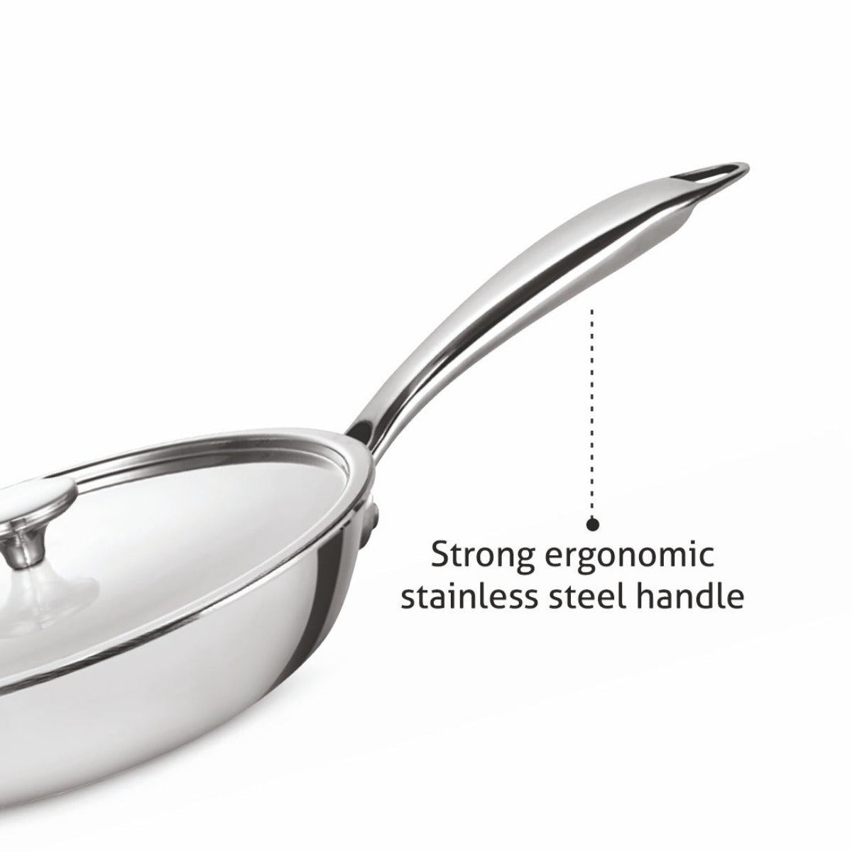 Alda Primero Tri-ply Stainless Steel Fry Pan with Lid