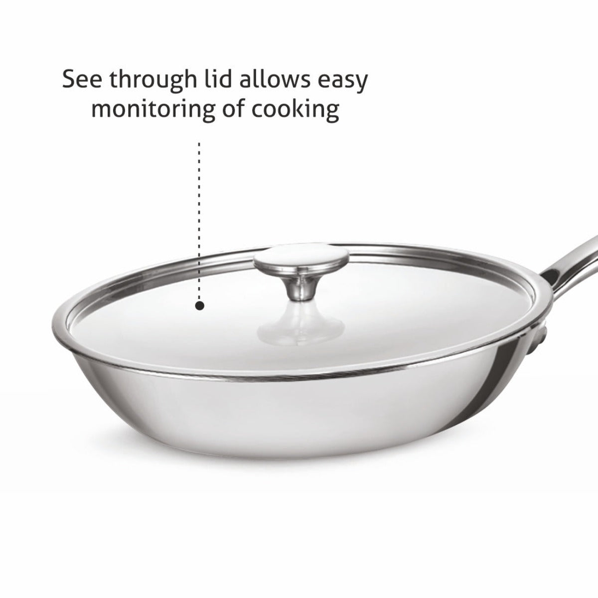 Alda Primero Tri-ply Stainless Steel Fry Pan with Lid