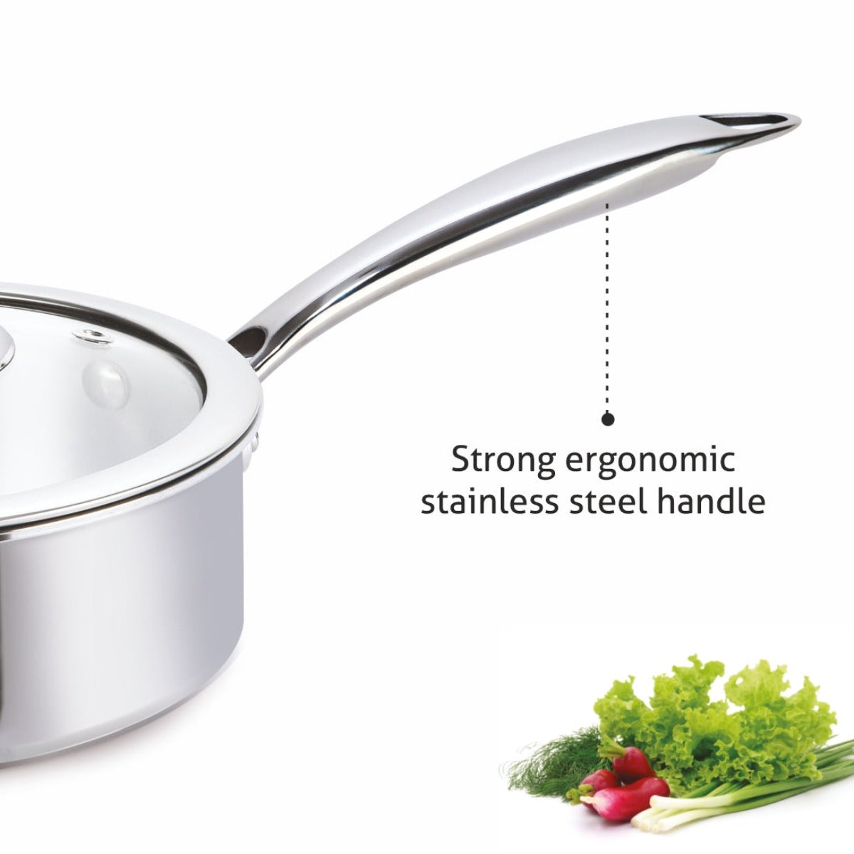 Alda Vitale Triply Stainless Steel Saute Pan With Glass Lid