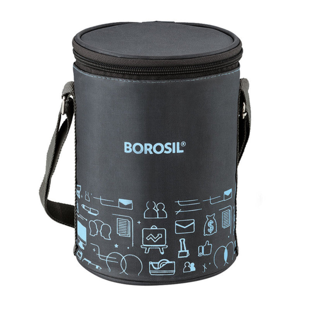 Borosil Carryfresh Insulated SS Lunchbox, Set of 3, (280ml x 2) + 180ml