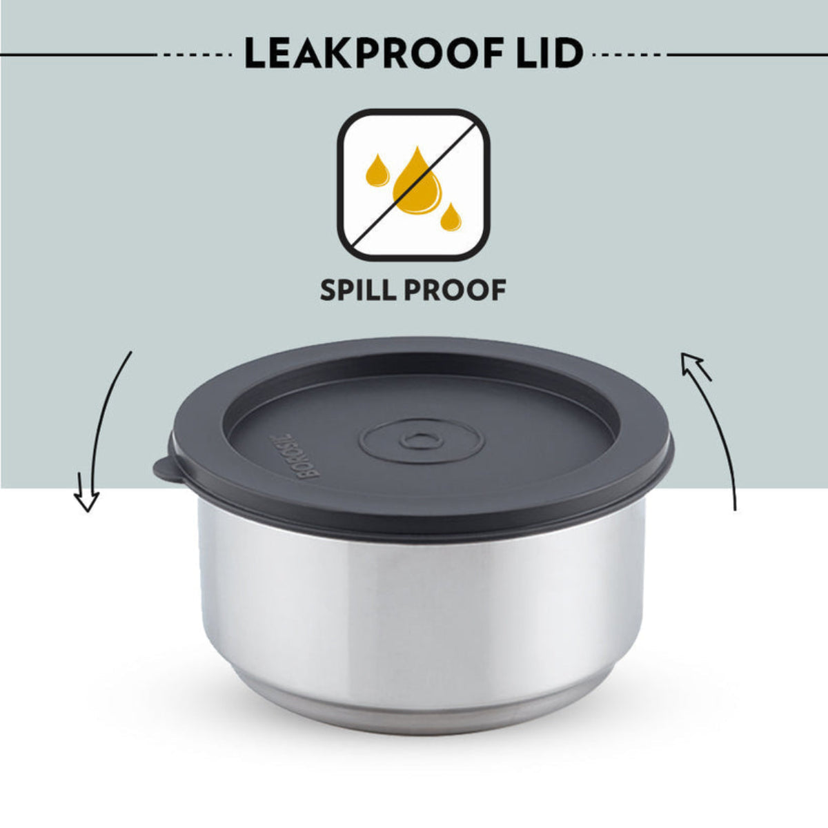 Borosil Carryfresh SS Insulated Lunchbox, Set of 3, (475ml x 1) + (280ml x 2)